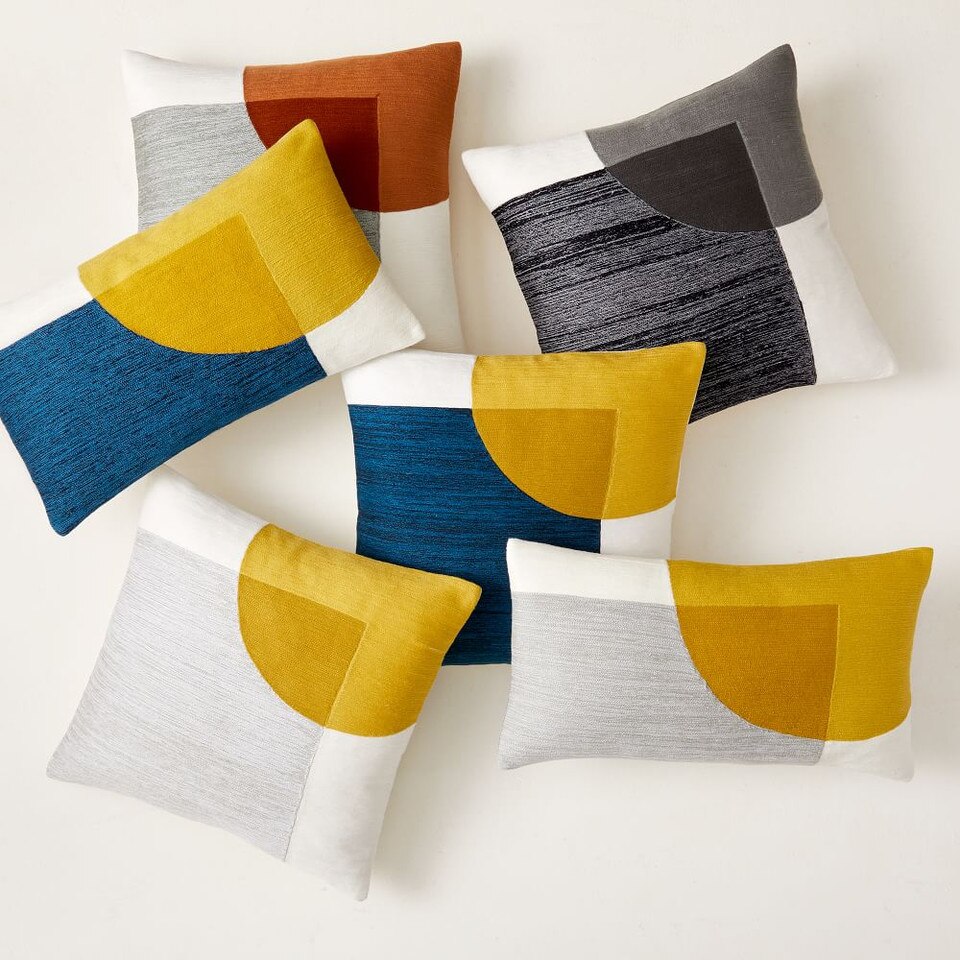 Crewel Overlapping Shapes Cushion Covers West Elm UK